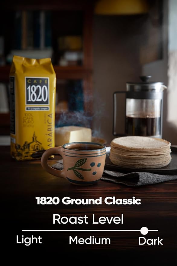 Café 1820 Classic, Premium Costa Rican Ground Coffee, 100% Arabica, Dark Roast, High Altitude Blend with Aroma & Fruity Notes, 32 oz