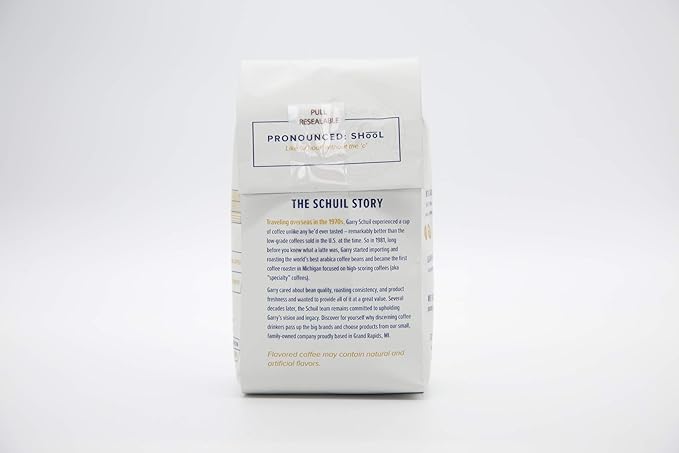 Michigan Maple, Schuil Whole Bean Coffee, Fair Trade, Premium Medium Roasted Gourmet Whole Coffee Beans (12 Ounce Bag) - Small Batch Coffee Beans, Smooth and Full Bodied, Light Roast, Specialty Coffee Perfect for Cold Brews