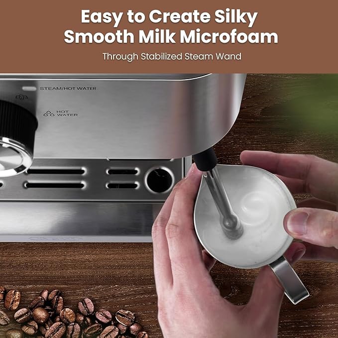 Gevi Barista Pro Espresso Machine, PID Control & Adjustable Shot/Temp, 58mm Commercial Portafilter, Powerful Steam Wand, 2.2L Removable Tank + Barista Kit - Home & Cafรฉ Use (EzBru 1000)