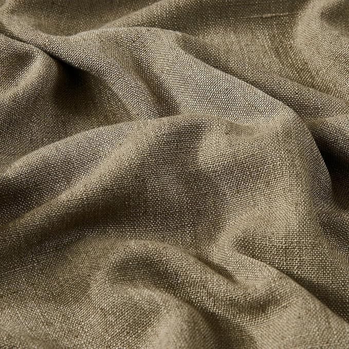 Vision Home Brown Pinch Pleated Full Blackout Curtains Linen Blended 60" Wide Thermal Insulated Window Panels 90 inch for Bedroom Living Room Darkening Pleat Drapes with Hooks Back Tab 60" Wx90 Lx1