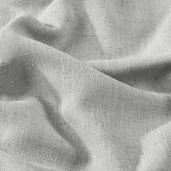 Vision Home Light Gray Pinch Pleated Full Blackout Curtains Linen Blended 60" Wide Thermal Insulated Window Panels 90 inch for Bedroom Living Room Darkening Pleat Drapes with Hooks Back Tab 60"Wx90Lx1