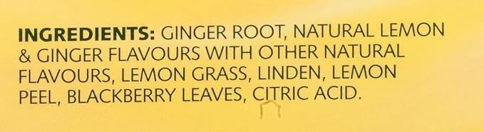 Twinings Lemon & Ginger Herbal Tea Individually Wrapped Bags, 20 Count (Pack of 6), Tangy Lemon, Spicy Ginger, Naturally Caffeine-Free, Enjoy Hot or Iced | Packaging May Vary