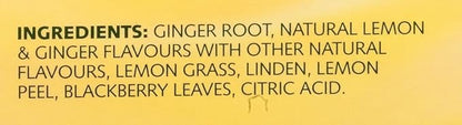Twinings Lemon & Ginger Herbal Tea Individually Wrapped Bags, 20 Count (Pack of 6), Tangy Lemon, Spicy Ginger, Naturally Caffeine-Free, Enjoy Hot or Iced | Packaging May Vary