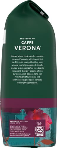 Starbucks Whole Bean Coffee, Dark Roast Coffee, Caffè Verona, 100% Arabica, 1 bag (12 oz)