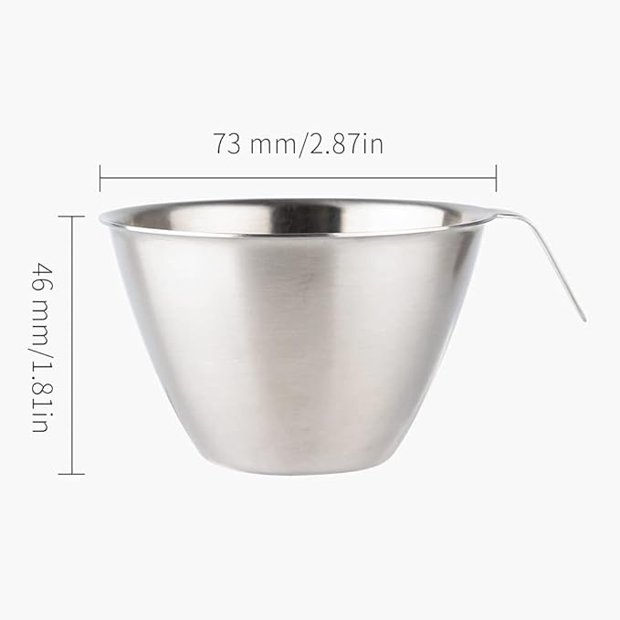 2oz Espresso Shot Cups, watchget Espresso Measuring Cup with Handle and Insdie Mark Stainless Steel Measuring Shot Cup for Barista Cafe Home Espresso Coffee Accessories, 2 Pack