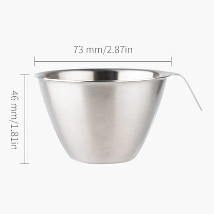 2oz Espresso Shot Cups, watchget Espresso Measuring Cup with Handle and Insdie Mark Stainless Steel Measuring Shot Cup for Barista Cafe Home Espresso Coffee Accessories, 2 Pack