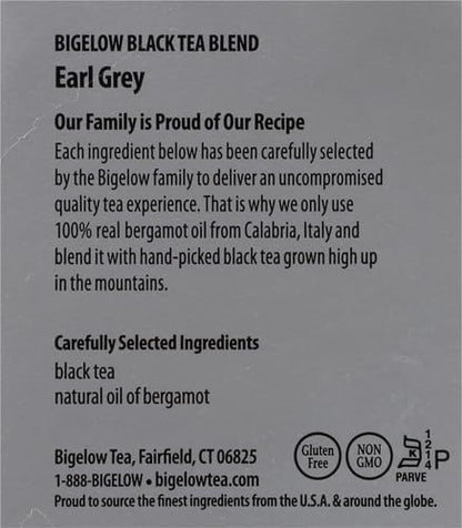 Bigelow, Earl Grey Tea (Caffeinated), 20 Count