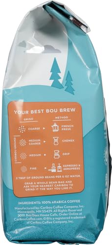 Caribou Coffee, Medium Roast Ground Coffee - Caribou Blend 20 Ounce Bag - Packaging May Vary (Pack of 2)