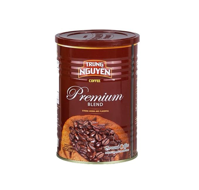 Trung Nguyen — Premium Blend — Roasted Ground Coffee Blend — Strong and Bold — Arabica & Robusta — Chocolate Flavor — Vietnamese Coffee 1 Can (15 oz)