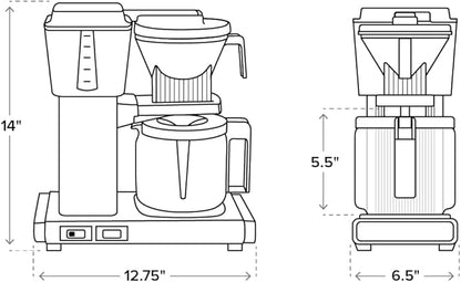 Technivorm Moccamaster 53934 KBGV Select 10-Cup Coffee Maker, Turquoise, 40 ounce, 1.25l