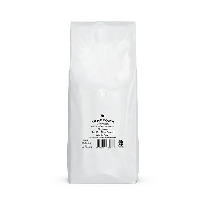 Cameron's Coffee Roasted Whole Bean Coffee, Organic Pacific Rim Blend, 4 Pound