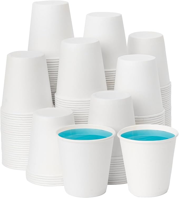 RACETOP 3 oz 300 Pack Paper Coffee Cups for Bathroom, Disposable Mouthwash Cups, Small Paper Cups for Parties, Picnics, Travel