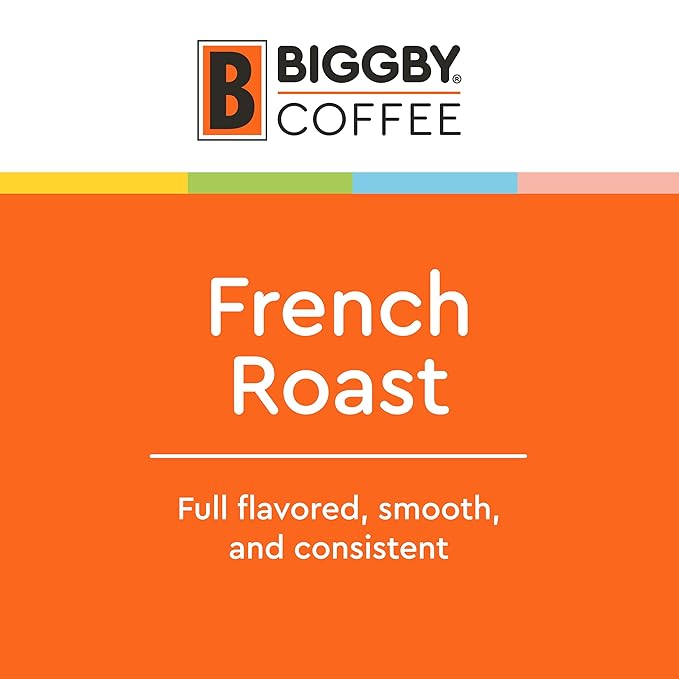 BIGGBY French Roast Ground Coffee, 12oz Bag, Dark Roast