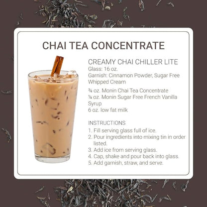 Monin - Chai Tea Concentrate, Spiced Green Tea Flavor, Natural Flavors, Great for Spiced Chai Teas, Coffee Drinks, Dessert Cocktails, and Other Culinary Creations, Non-GMO, Gluten-Free (750 ml)