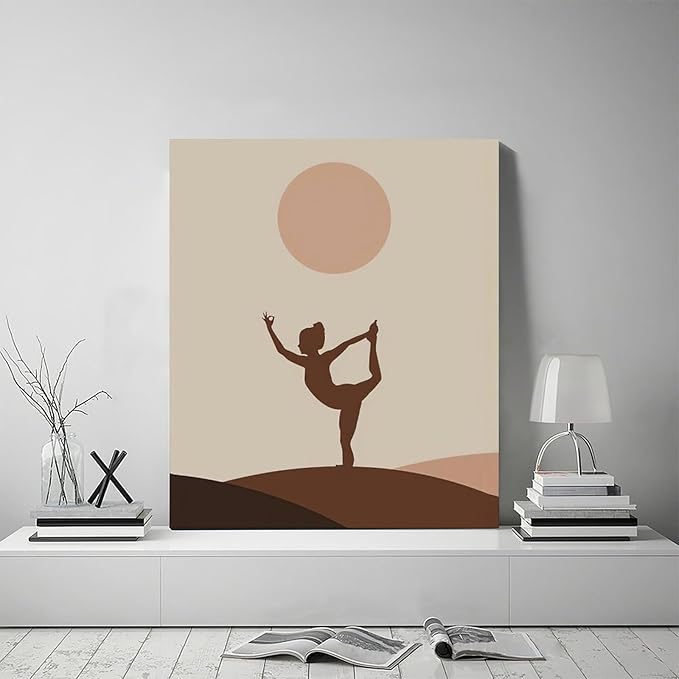 Boho Yoga Wall Art Spiritual Zen Pictures Canvas Wall Decor Yoga Meditation Peaceful Painting Home Modern Artwork Decorations Framed for Bathroom Bedroom Living Room Office 20 x 24 inch