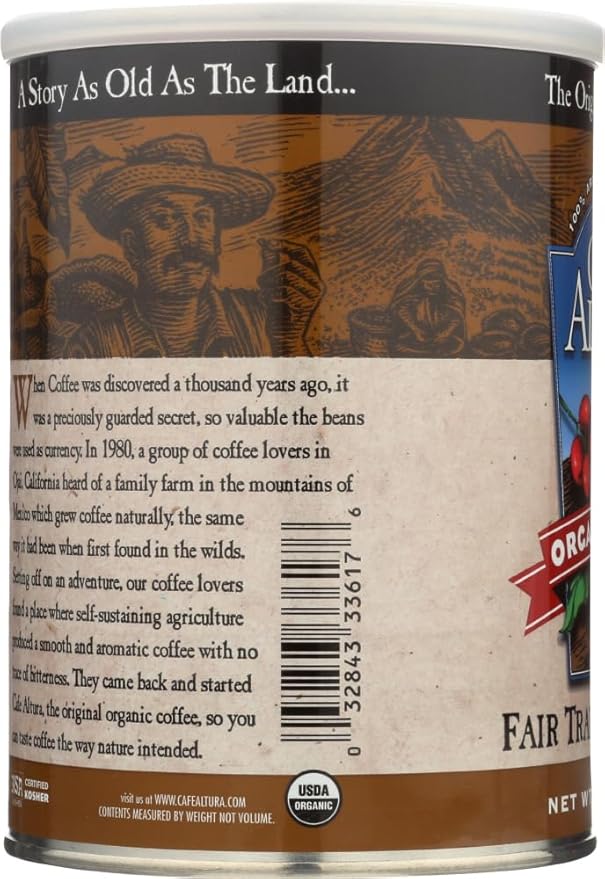 Cafe Altura Ground Organic Coffee, Fair Trade Dark Blend, 12 Ounce (Pack of 3)