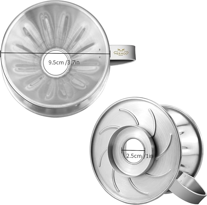 MERMOO YILAN Pour Over Coffee Dripper Stainless Steel Metal Reusable Cone Coffee Filter Slow Brewing Accessories for Home Cafe Restaurants(S)