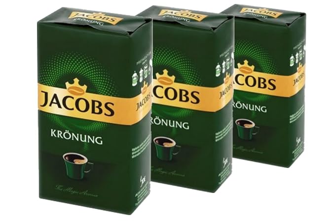 Jacobs Kronung Ground Coffee 500 Gram / 17.6 Ounce (Pack of 3)