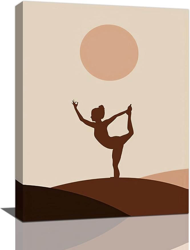 Boho Yoga Wall Art Spiritual Zen Pictures Canvas Wall Decor Yoga Meditation Peaceful Painting Home Modern Artwork Decorations Framed for Bathroom Bedroom Living Room Office 20 x 24 inch