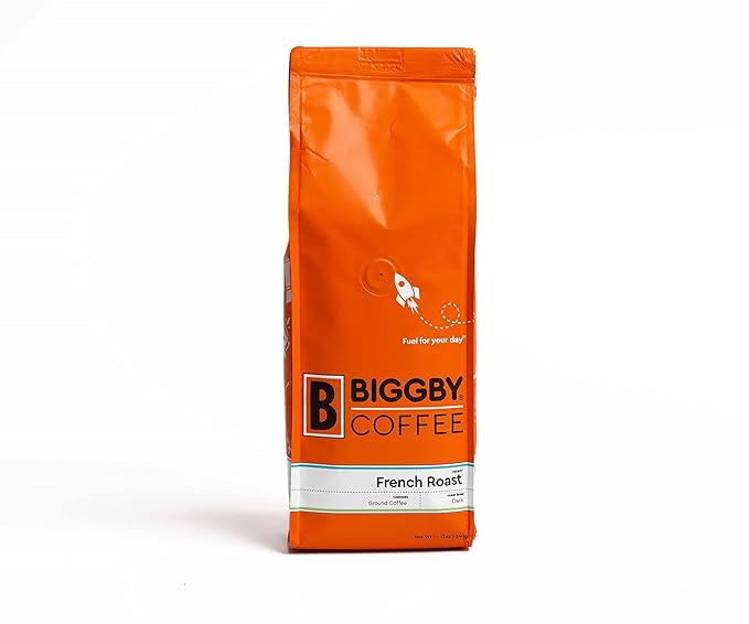 BIGGBY French Roast Ground Coffee, 12oz Bag, Dark Roast