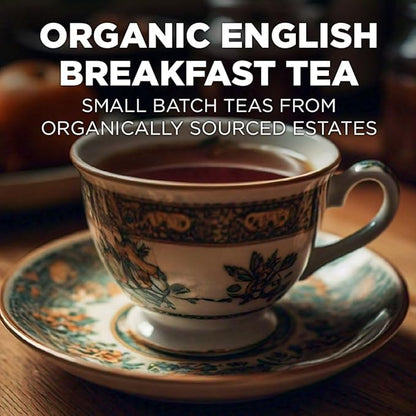 Maud's Organic English Breakfast Tea Pods, 48 ct, Recyclable Single Serve Tea Pods – 100% Gourmet Blended Tea Leaves, Compatible with Keurig K Cups Maker