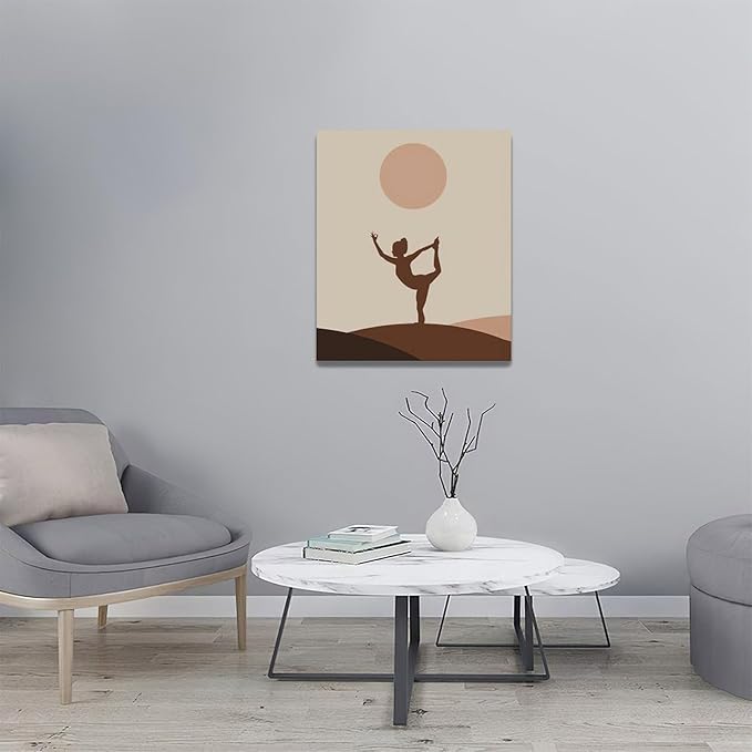 Boho Yoga Wall Art Spiritual Zen Pictures Canvas Wall Decor Yoga Meditation Peaceful Painting Home Modern Artwork Decorations Framed for Bathroom Bedroom Living Room Office 20 x 24 inch