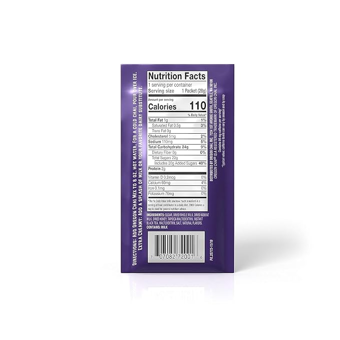 Oregon Chai Vanilla Dry Chai Latte Mix, 8 Count (Pack of 6)