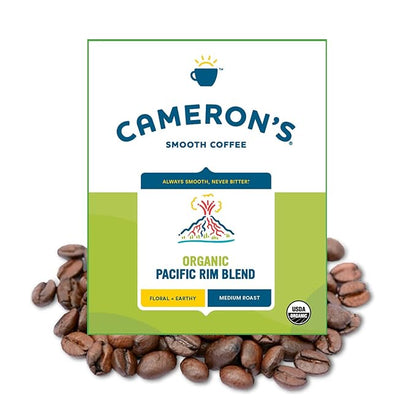 Cameron's Coffee Roasted Whole Bean Coffee, Organic Pacific Rim Blend, 4 Pound