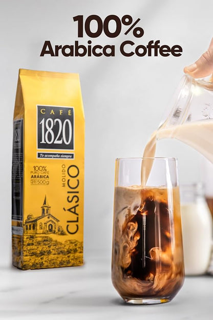 Café 1820 Classic, Premium Costa Rican Ground Coffee, 100% Arabica, Dark Roast, High Altitude Blend with Aroma & Fruity Notes, 32 oz