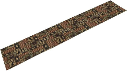 Country Cottage Table Runner, Vintage Bear Deer Elk Moose Rustic Style Linen Table Runner for Home Kitchen Table Decoration, 13x36 Inch