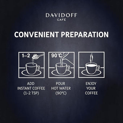 DAVIDOFF Rich Aroma Instant Coffee - Vivid and Spicy - Strong Body and Pleasant Acidity - 100% Arabica Beans - 10/12 Intensity - 1 x 3.17 oz