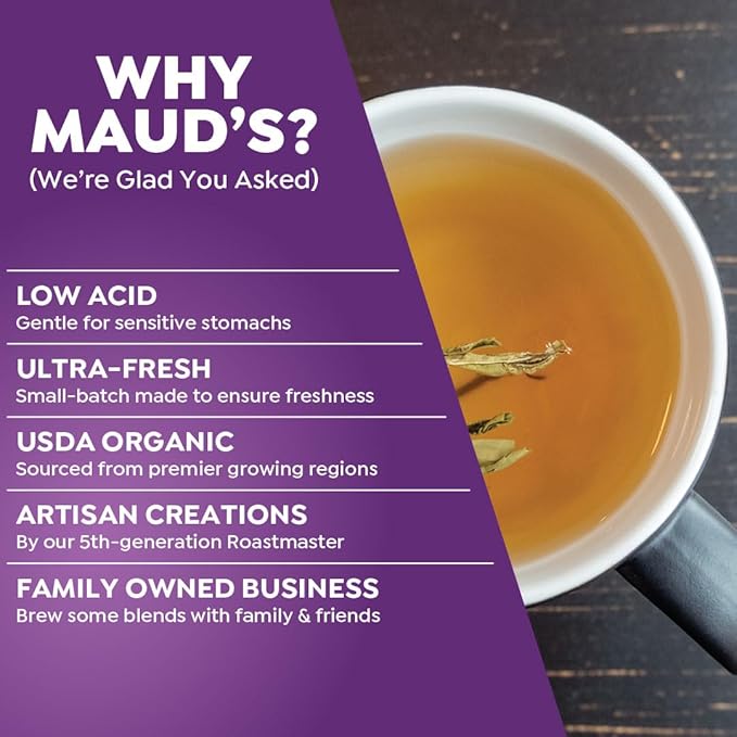 Maud's Organic Chamomile Lavender Tea Pods, 48 ct, Recyclable Single Serve Pods – 100% Gourmet Blended Tea Leaves, Compatible with Keurig K Cups Maker