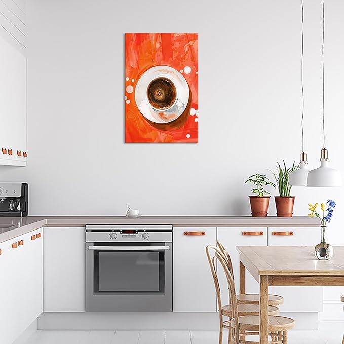 Vintage Afternoon Tea Black Coffee Wall Art Funky Dining Table Food Canvas Posters Kitchen Coffee Pictures Prints Painting For Modern Home Dining Room Cafe Restaurant Wall Decor 8x10in Framed