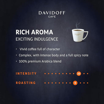 DAVIDOFF Rich Aroma Instant Coffee - Vivid and Spicy - Strong Body and Pleasant Acidity - 100% Arabica Beans - 10/12 Intensity - 1 x 3.17 oz