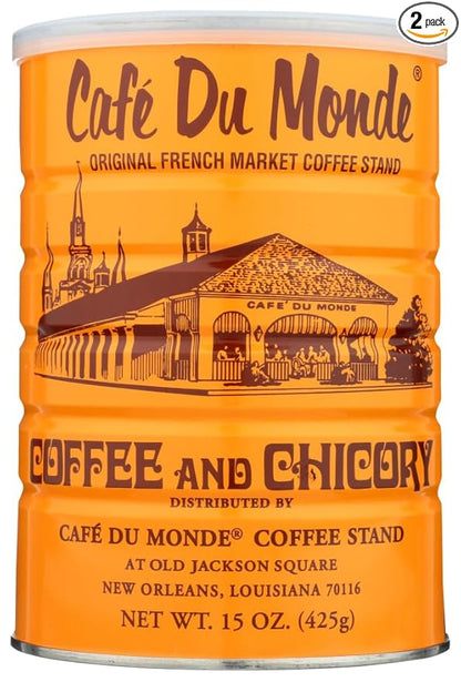 Cafe Du Monde Coffee with Chicory, 15-Ounce (Pack of 2)
