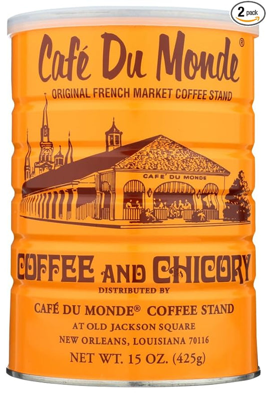 Cafe Du Monde Coffee with Chicory, 15-Ounce (Pack of 2)