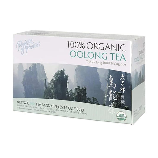 Prince of Peace Organic Oolong Tea, 100 Tea Bags – 100% Organic Black Tea – Unsweetened Black Tea – Lower Caffeine Alternative to Coffee – Herbal Health Benefits