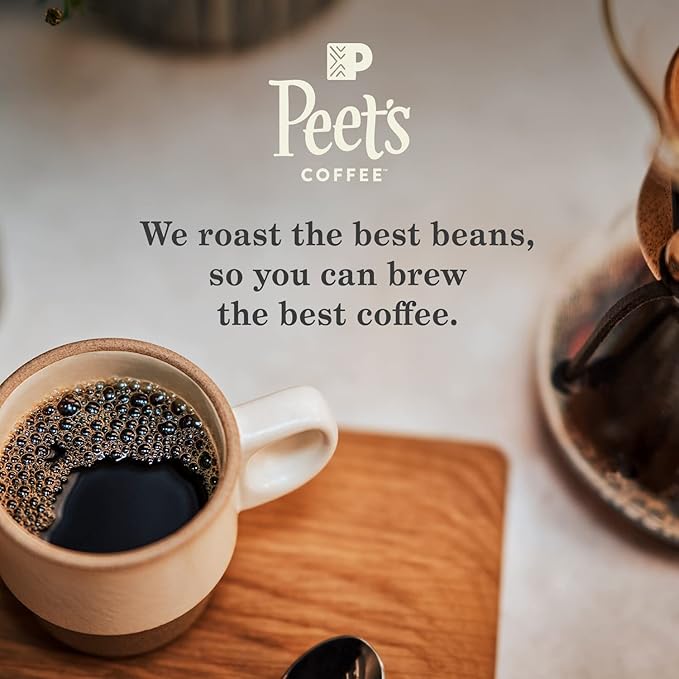 Peet's Coffee, Dark Roast Whole Bean Coffee - Major Dickason's Blend 63 Ounces (6 Bags of 10.5 Ounces)