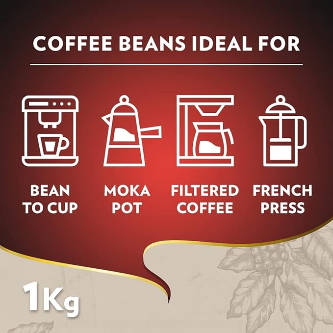 Lavazza, Espresso Barista Gran Crema, Drum Roasted Coffee Beans, Ideal for Espresso Coffee Machines, Aromatic Notes of Dried Fruit and Flowers, Arabica and Robusta, Intensity 7/10, Light Roast, 1 kg