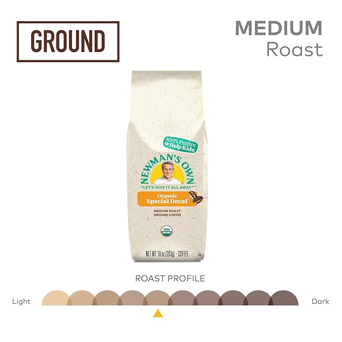 Newman's Own Organics Newman's Special Blend Decaf, Ground Coffee, Decaffeinated, Medium Roast, Bagged 10oz