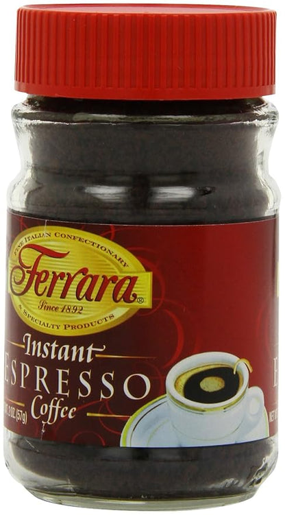 Ferrara Instant Espresso Coffee, 2-Ounce Glass Jars (Pack of 6)