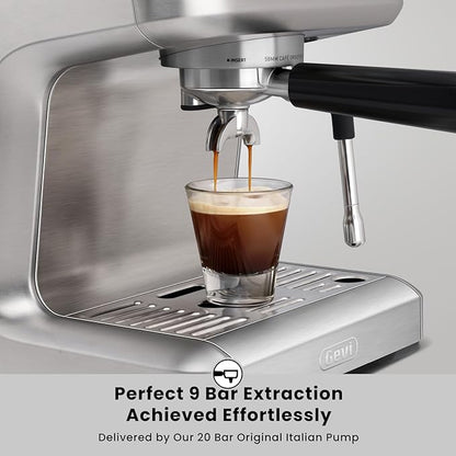 Gevi EzBru 1000C Programmable Barista Level Espresso Machine | 20Bar Pump + PID Temp Control (Adjustable Shot/Temp) | 58mm Portafilter w/Pressure Gauge | 2.2L Tank & Barista Kit | Home & Café Use