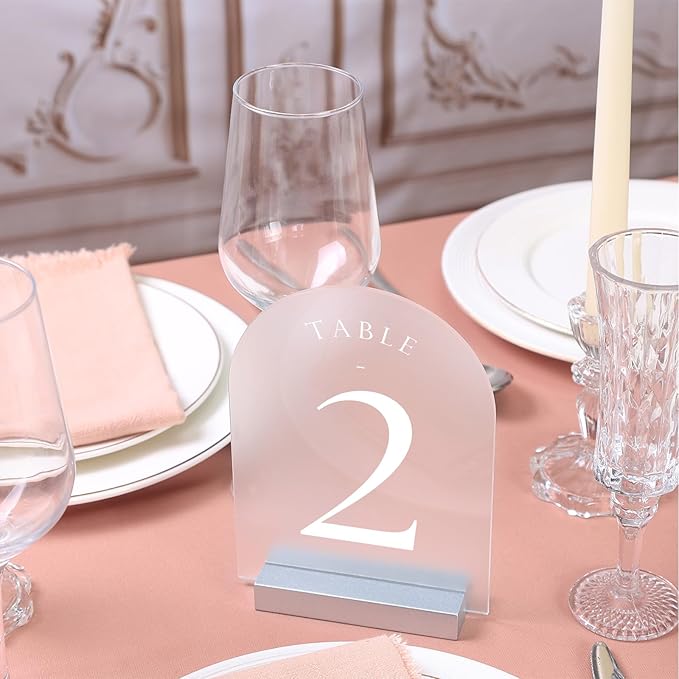 UNIQOOO 10 Pack 4" Silver Birch Wood Stands for Wedding Acrylic Sign, Wood Table Number Holders for 1/8 Thick Acrylic Sheets | Wedding Display Stand, Card Holder for Bar Menu, Retail Sign, Party
