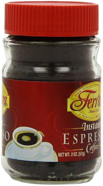 Ferrara Instant Espresso Coffee, 2-Ounce Glass Jars (Pack of 6)