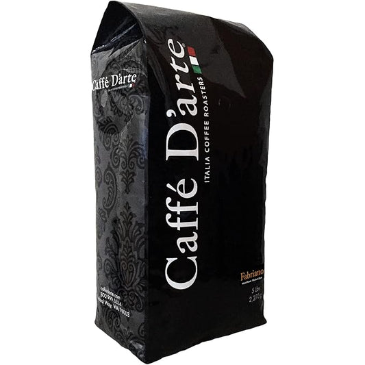Caffe D'arte Fabriano Wood Roast Reserve Whole Bean Espresso Coffee, 5 Pounds