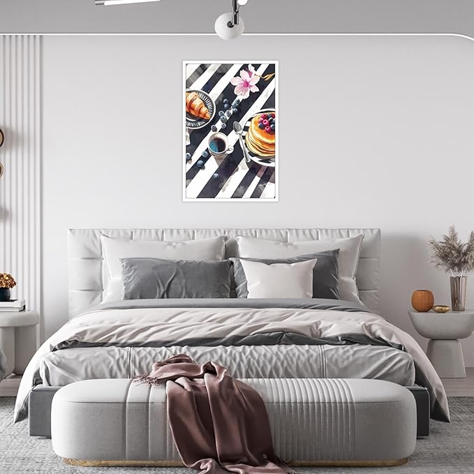 Trendy Pastry Food Kitchen Wall Art Retro Coffee Afternoon Tea Canvas Posters Cake Bread Aesthetic Prints Painting For Modern Home Dining Room Bakery Cafe Restaurant Wall Decor 24x36in Unframed