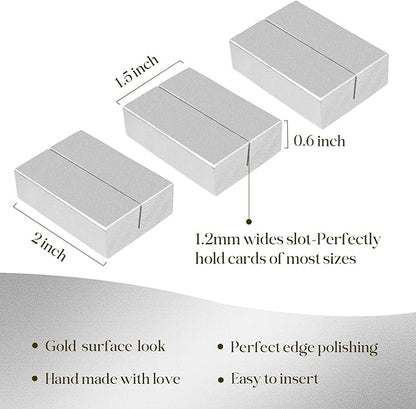 UNIQOOO 12 Pack 2" Silver Birch Wood Stands for Cardstock, Wedding Table Numbers Holders, Photo Holder, Photo Display Stand for Event Decor, Retail Shop, Cafe Restaurant Menu, Business Card, Name Tag
