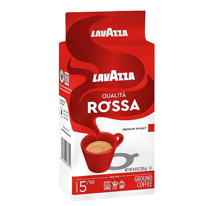 Lavazza Qualita Rossa Ground Coffee Blend, Medium Roast, 8.8-Ounce Bag