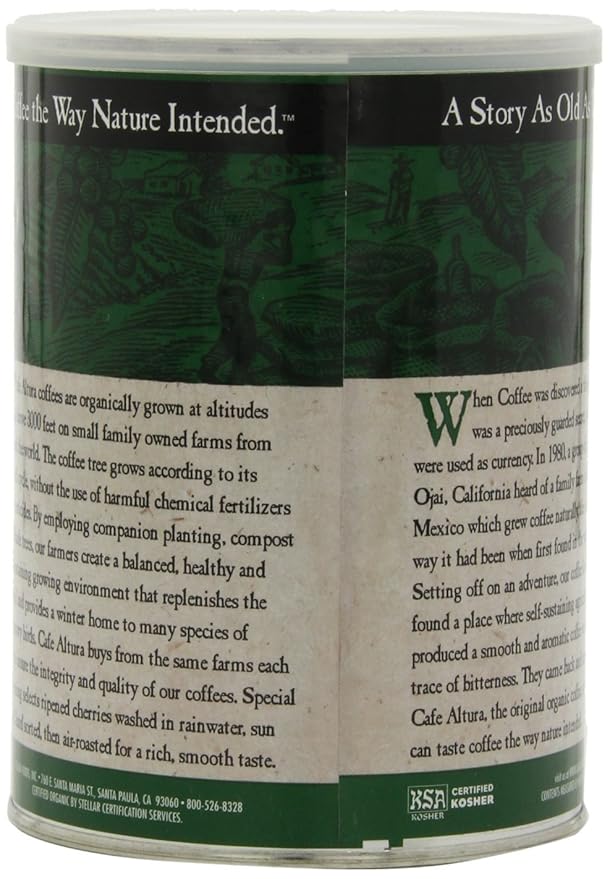 Cafe Altura Ground Organic Coffee, French Roast, 12 Ounce (Pack of 3)