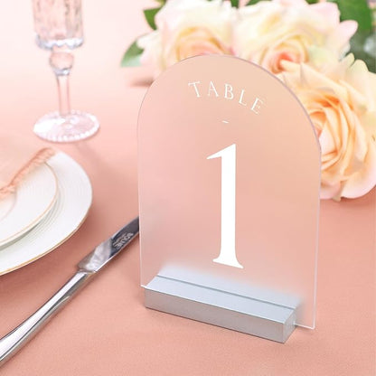 UNIQOOO 10 Pack 4" Silver Birch Wood Stands for Wedding Acrylic Sign, Wood Table Number Holders for 1/8 Thick Acrylic Sheets | Wedding Display Stand, Card Holder for Bar Menu, Retail Sign, Party